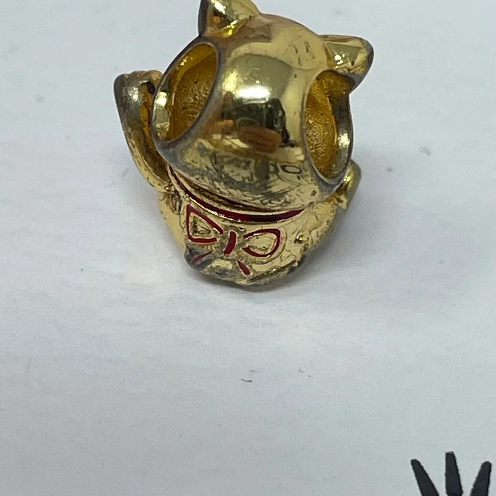 Pandora Shine Lucky Cat Maneki-neko Charm 18k Gold Plated 925 Silver 767900EN09
